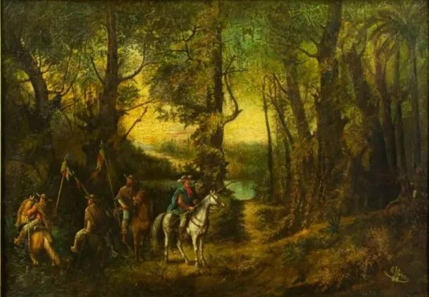 Carga de cavalaria farroupilha em emboscada.