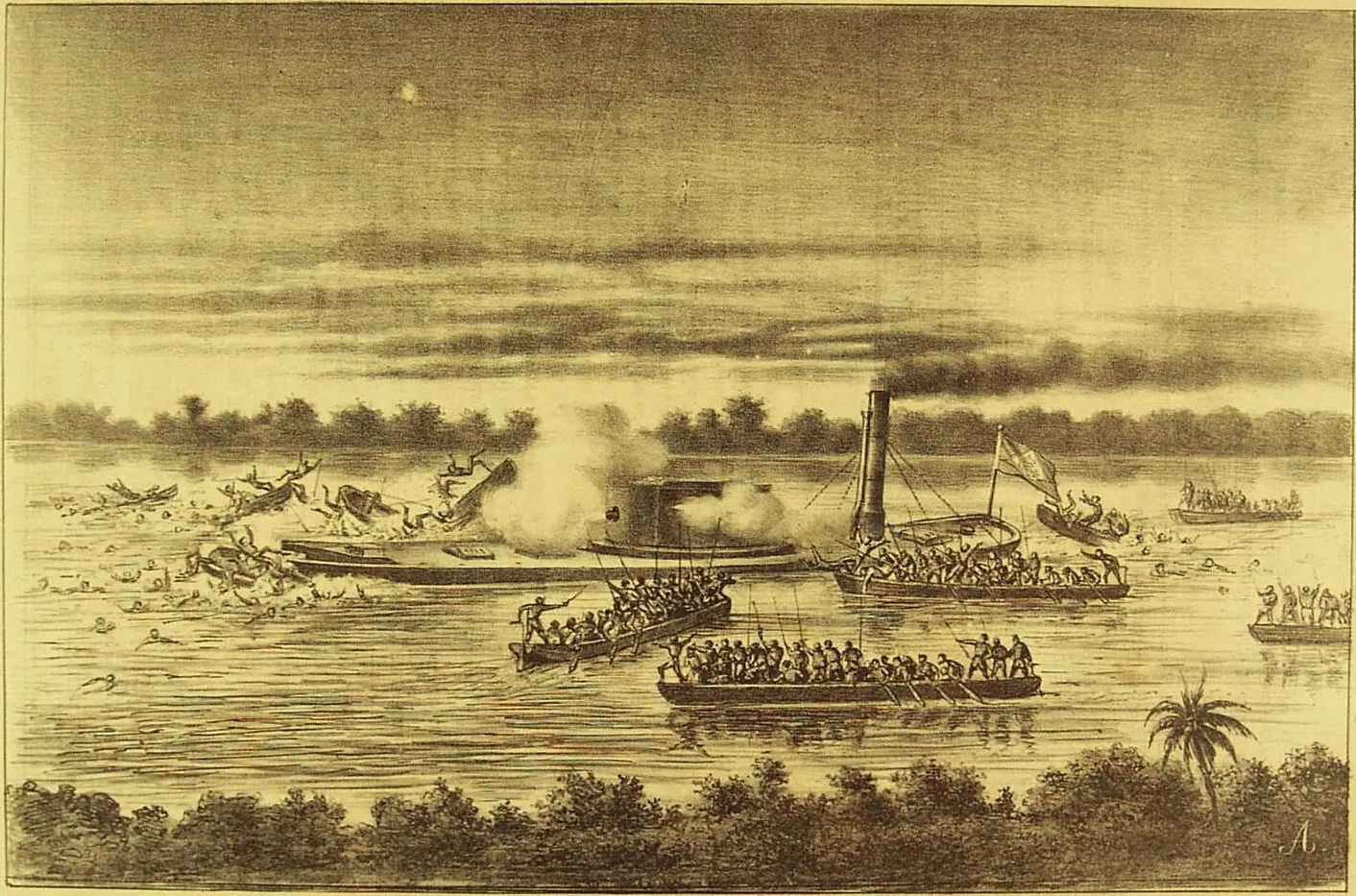 Abordagem ao Monitor Alagoas durante a Guerra do Paraguai